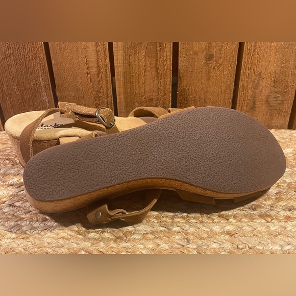 Clarks elements Women’s Cork Wedge Sandals Sz 10 - Picture 6 of 6